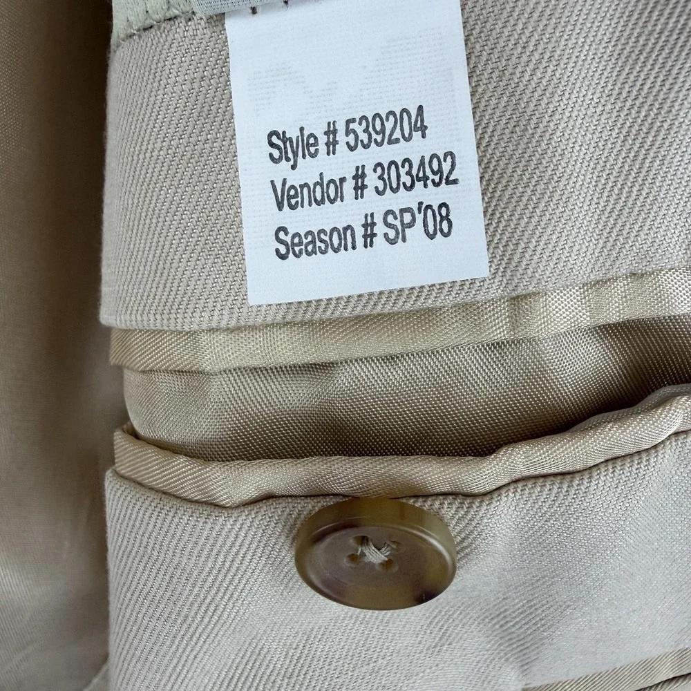 Banana Republic Blazer Mens 40R Beige Cotton Linen 3‎ Button Sport Coat Jacket